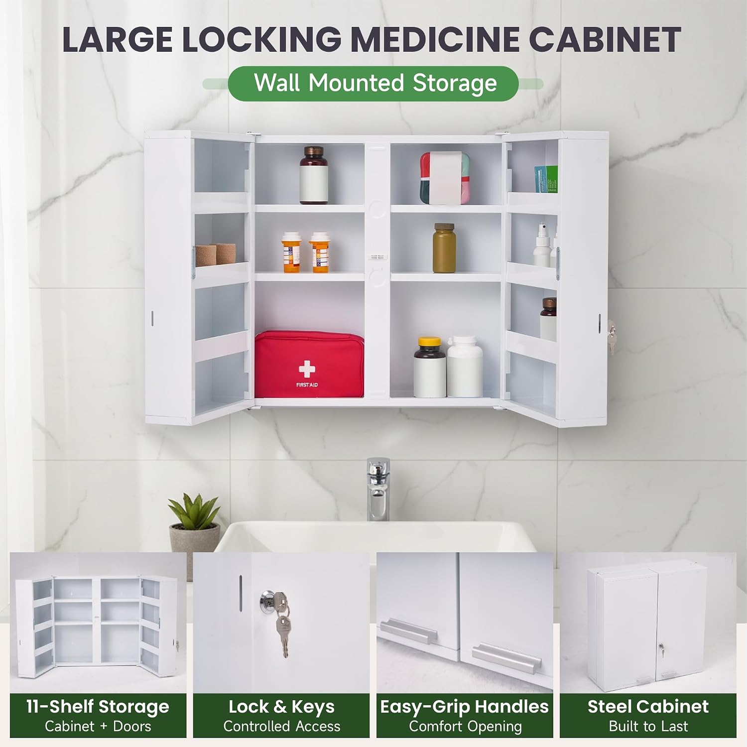 Large Locking Medicine Cabinet - đánh giá và giá Medicine Cabinet Lock