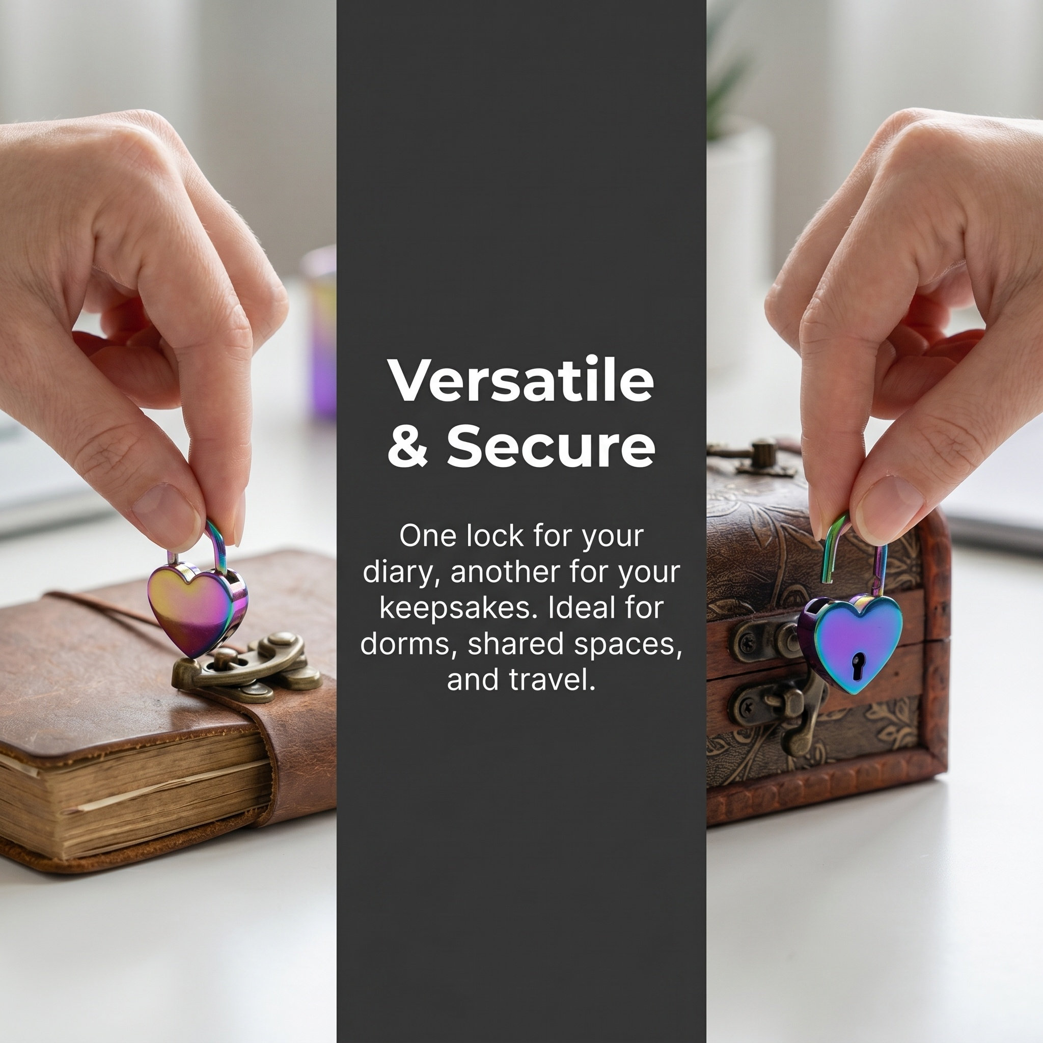 2Set Mini Heart Shaped Padlock - đánh giá và giá Lockbox Key Secure